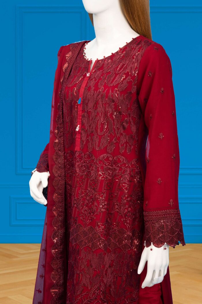 Red Chiffon Suit ARA005 - Image 2