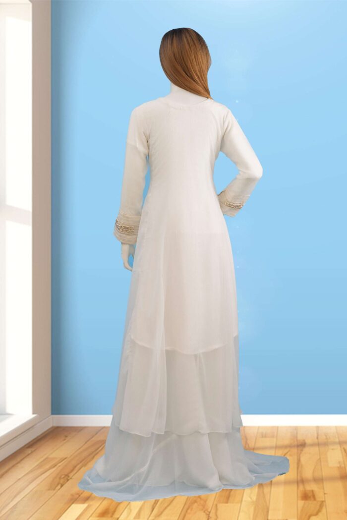White Chiffon Sharara ARA011 - Image 3