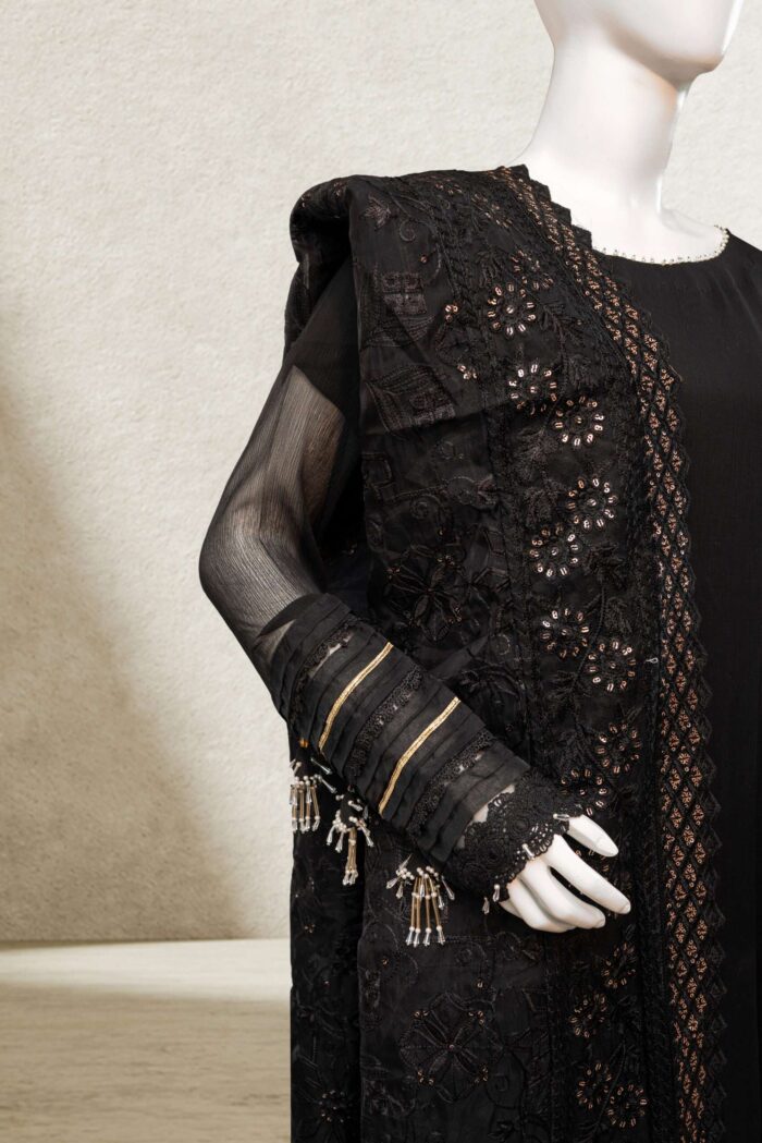 Black Chiffon Suit ARG010 - Image 3