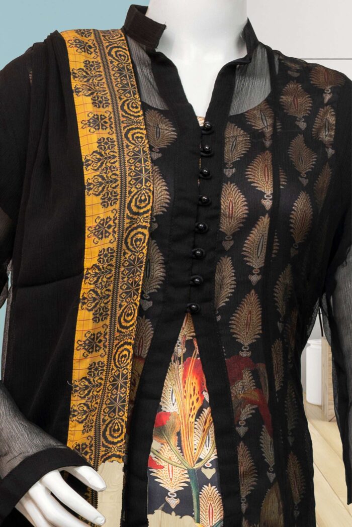 Chiffon Suit with Printed Inner ARG014 - Image 3