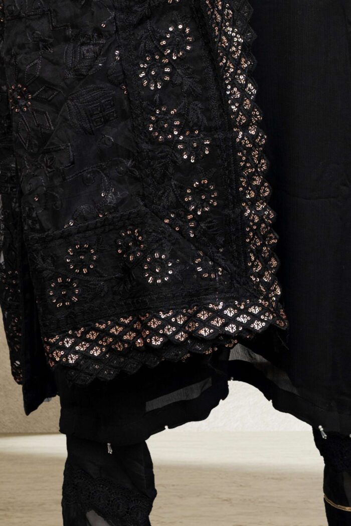 Black Chiffon Suit ARG010 - Image 4