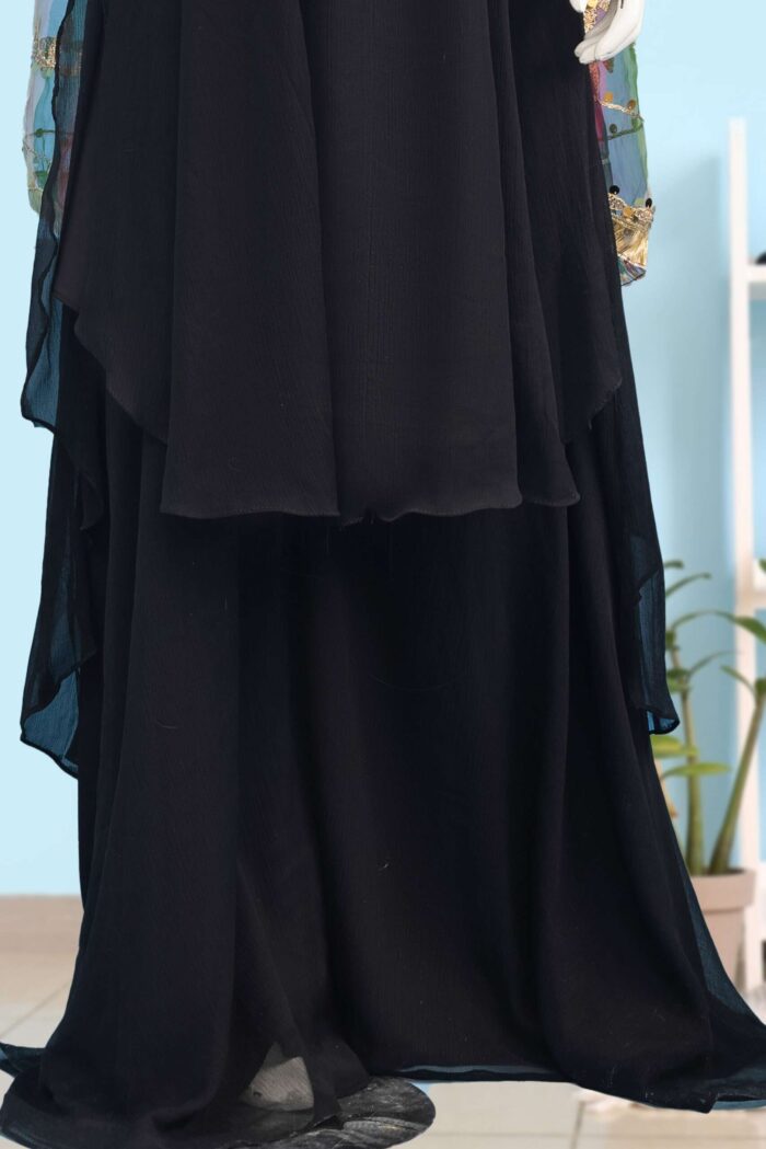 Black Chiffon Sharara ARA019 - Image 4