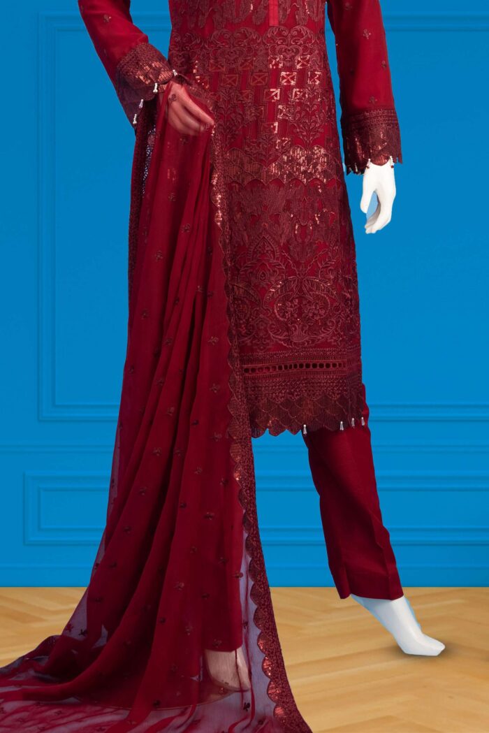 Red Chiffon Suit ARA005 - Image 5