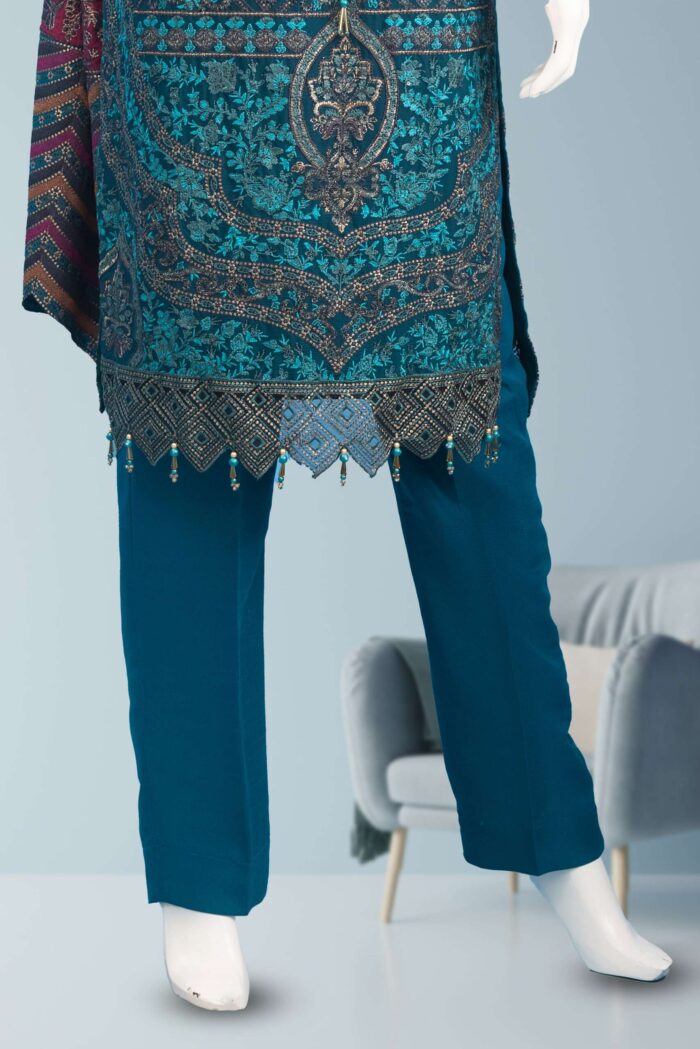 Blue Chiffon Suit ARA007 - Image 4