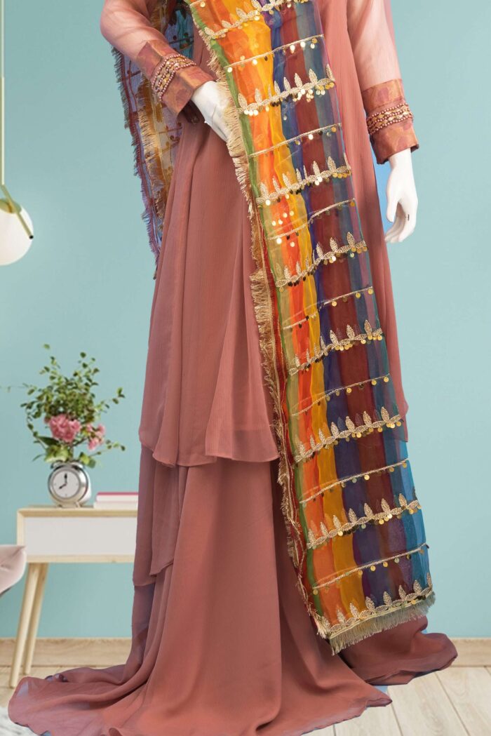 Pink Chiffon Sharara ARA010 - Image 4