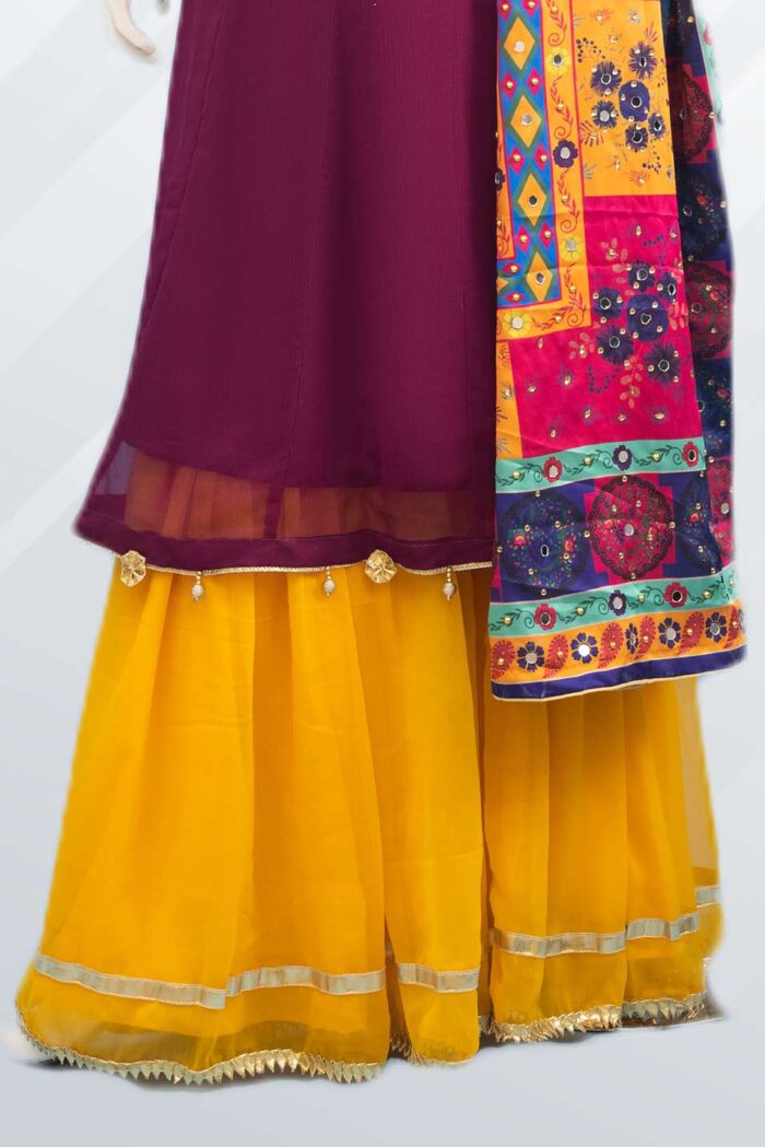 Embroidered Chiffon Sharara ARA002 - Image 4